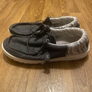 Hey Dude Wally Funk Carbon Shoes Men‎ Size 9 Blue Casual Slightly Used